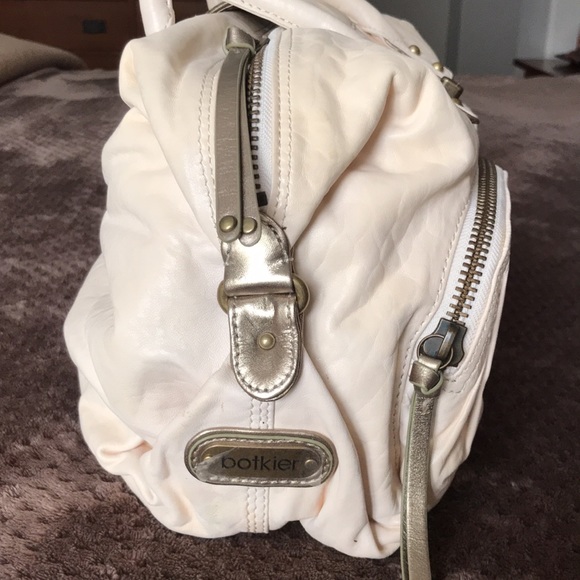 Botkier Bianca Ivory/Gold Leather Satchel Handbag - Picture 5 of 14